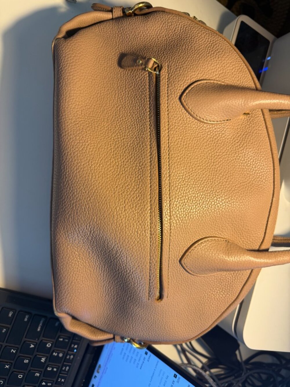 Salvatore Ferragamo Taupe Leather 2 Way Handbag - Picture 8 of 16